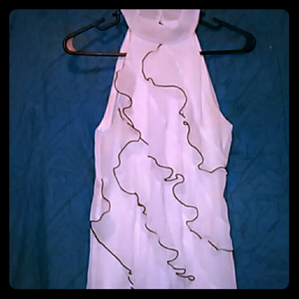 Tank top white ruffles